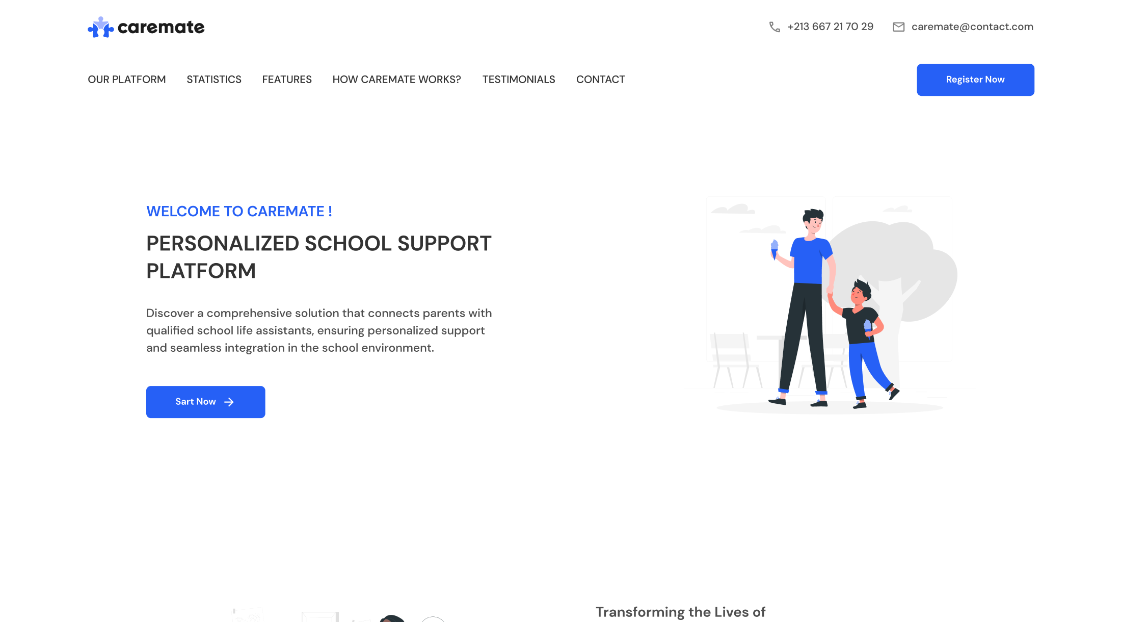 Caremate, site public